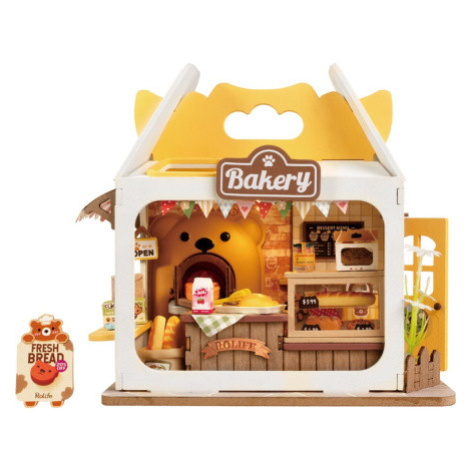 ROBOTIME Rolife DIY House: Teddyho pekařství s LED osvětlením 67 dílků 166358