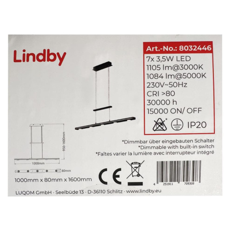 Lindby Lindby - LED Stmívatelný lustr na lanku NAIARA 7xLED/4W/230V