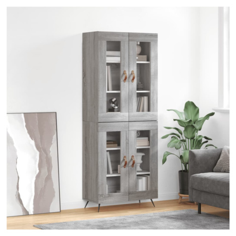 vidaXL Skříň highboard šedá sonoma 69,5 x 34 x 180 cm kompozitní dřevo