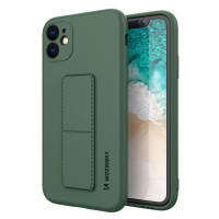 Wozinsky Kickstand Case silikonové pouzdro se stojánkem iPhone 12 Pro tmavě zelené