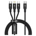 Kabel Baseus Rapid Series 3-in-1 cable USB-C For M+L+T 20W 1.5m Black (6953156204294)