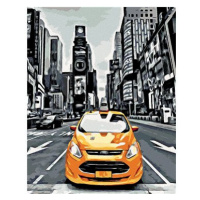 Žluté taxi v New Yorku, 80×100 cm, bez rámu a bez vypnutí plátna