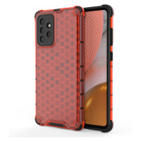 Honeycomb pancéřové pouzdro se silikonovým rámem pro Samsung Galaxy A72 / A72 5G red