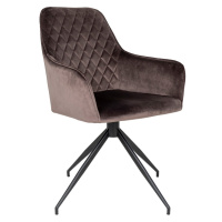 Norddan Designová otočná židle Gracelyn šedohnědý samet
