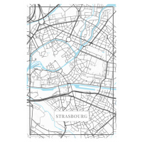 Mapa Strasbourg white, (26.7 x 40 cm)