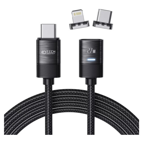 Kabel TECH-PROTECT ULTRABOOST MAGNETIC CABLE LIGHTNING & TYPE-C PD27W/3A 200CM BLACK (9490713934