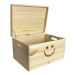 Dřevěný box s úsměvem 40 x 30 x 23 cm s víkem