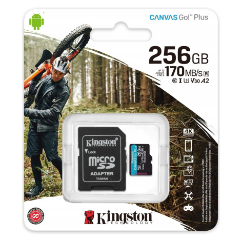 Paměťová karta micro Sd Sdxc 256GB Kingston Go! Plus 170MB/S Pro Dron Kamery