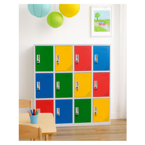 Kovová šatní skříň do mateřských a základních škol Rio Color
