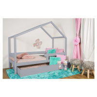 Vyspimese.CZ Dětská postel Elsa se zábranou a přistýlkou Rozměr: 80x160 cm, Barva: šedá