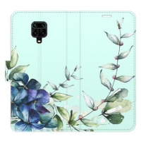 iSaprio flip pouzdro Blue Flowers pro Xiaomi Redmi Note 9 Pro / Note 9S