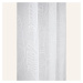 Bílá záclona Flory se vzorem listů a stříbrnými průchodkami 140 x 280 cm