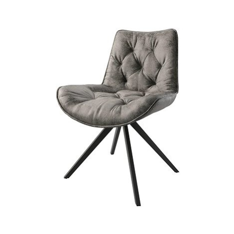 DELIFE Otočná židle Taimi-Flex šedý vintage křížová podnož hranatá otočná černá