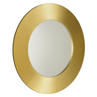 SAPHO SUNBEAM kulaté zrcadlo v dřevěném rámu ø 90cm, zlatá SB900