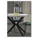 Jídelní kulatý rozkládací stůl PERONI –⁠ 100x100x75 (+150), dekor bílý mramor, černá