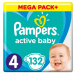 Pampers Active Baby plenky vel. 4, 9-14 kg, 132 ks