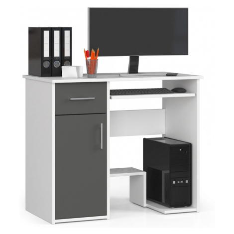 Počítačový stůl JAY - bílá/grafit Akord