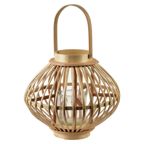 Mondex Proutěná lucerna LUCIE Natural 32x27 cm hnědá