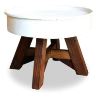 Konferenční stolek masivní recyklované dřevo bílý 60 × 45 cm