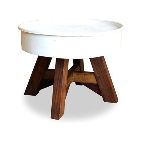 Konferenční stolek masivní recyklované dřevo bílý 60 × 45 cm SHUMEE