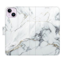 iSaprio flip pouzdro SilverMarble 15 pro iPhone 14 Plus