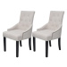 Jídelní židle 2 ks krémově šedé textil