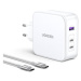 Ugreen USB-A+2*USB-C 140W GaN Tech Fast Charger with C to C Cable 2M EU White