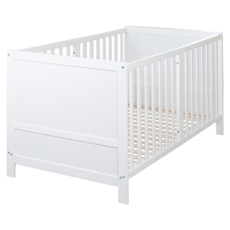 Bílá postýlka s nastavitelnou výškou 70x140 cm Easy Sleep – Roba