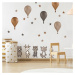 Dětské samolepky na zeď - Lesní zvířátka s balóny v hnědých barvách