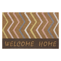 Mujkoberec Original Protiskluzová rohožka Welcome home 104657 Brown/Multicolor - 45x75 cm