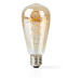 SMART LED žárovka Nedis WIFILT10GDST64, E27, 5,5W, filament,bílá