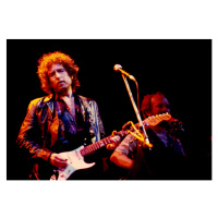 Fotografie Writer composer Bob Dylan at a concert in the early 1980s, 40 × 26.7 cm