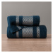 Bavlněný froté ručník s bordurou LIONEL 50x90 cm, modrá/stříbrná, 450 gr Mybesthome