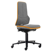 bimos Pracovní otočná židle NEON, kolečka, permanentní kontakt, Supertec, oranžový flexibilní pá