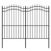 SHUMEE Zahradní plot s hroty černý 222 cm, práškově lakovaná ocel