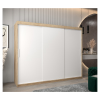 Šatní skříň Abi T0 Barva korpusu: Dub - sonoma, Rozměry: 250 cm, Dveře: Bílá