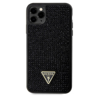 Guess Rhinestones Triangle Metal Logo kryt pro iPhone 11 Pro Max černý