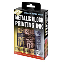 Essdee Block Printing Ink Barva na linoryt Metalický 3 x 300 ml