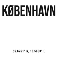 Ilustrace Copenhagen DK simple coordinates, Finlay & Noa, 30x40 cm