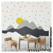 Nástěnná samolepka Ambiance Giant Kid Sticker Scandinavian Mountains Nordika