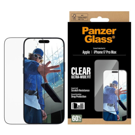 PanzerGlass® Ultra-Wide Fit sklo Apple iPhone 17 Pro Max s instalačním rámečkem