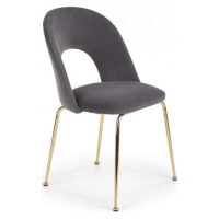 Halmar Jídelní židle K385 - šedá/zlatá
