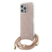 Kryt Guess GUHCP15LHC4SEP iPhone 15 Pro 6.1" pink hardcase Crossbody Cord 4G Print (GUHCP15LHC4S