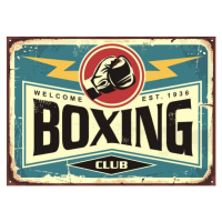 Umělecký tisk Boxing club retro tin sign template design, lukeruk, (40 x 30 cm)