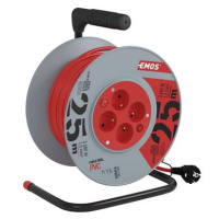 EMOS PVC kabel na bubnu s vypínačem – 4 zásuvky, 25m, 1,5mm2