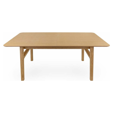 Rozkládací jídelní stůl s přídavnou deskou v dekoru dubu 90x180 cm Curved – Woodman