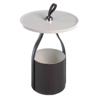 Estila Designový příruční stolek Forma Moderna s koženou podstavou 61cm
