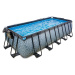 Bazén s krytem a pískovou filtrací Stone pool Exit Toys ocelová konstrukce 540*250*122 cm šedý o
