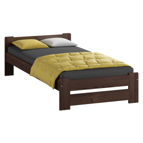 Vyvýšená masivní postel Euro 90x200 cm včetně roštu Ořech Home Line