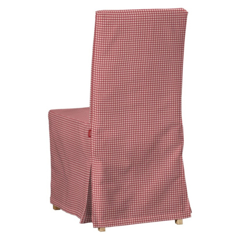 Dekoria Potah na židli IKEA  Henriksdal, dlouhý, červeno - bílá jemná kostka, židle Henriksdal, 